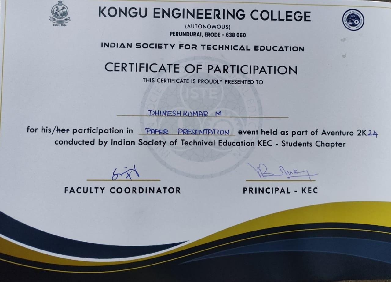Paper Presentation Certifications