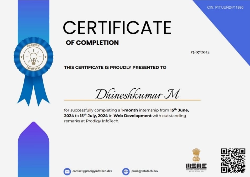 Web Development Internship